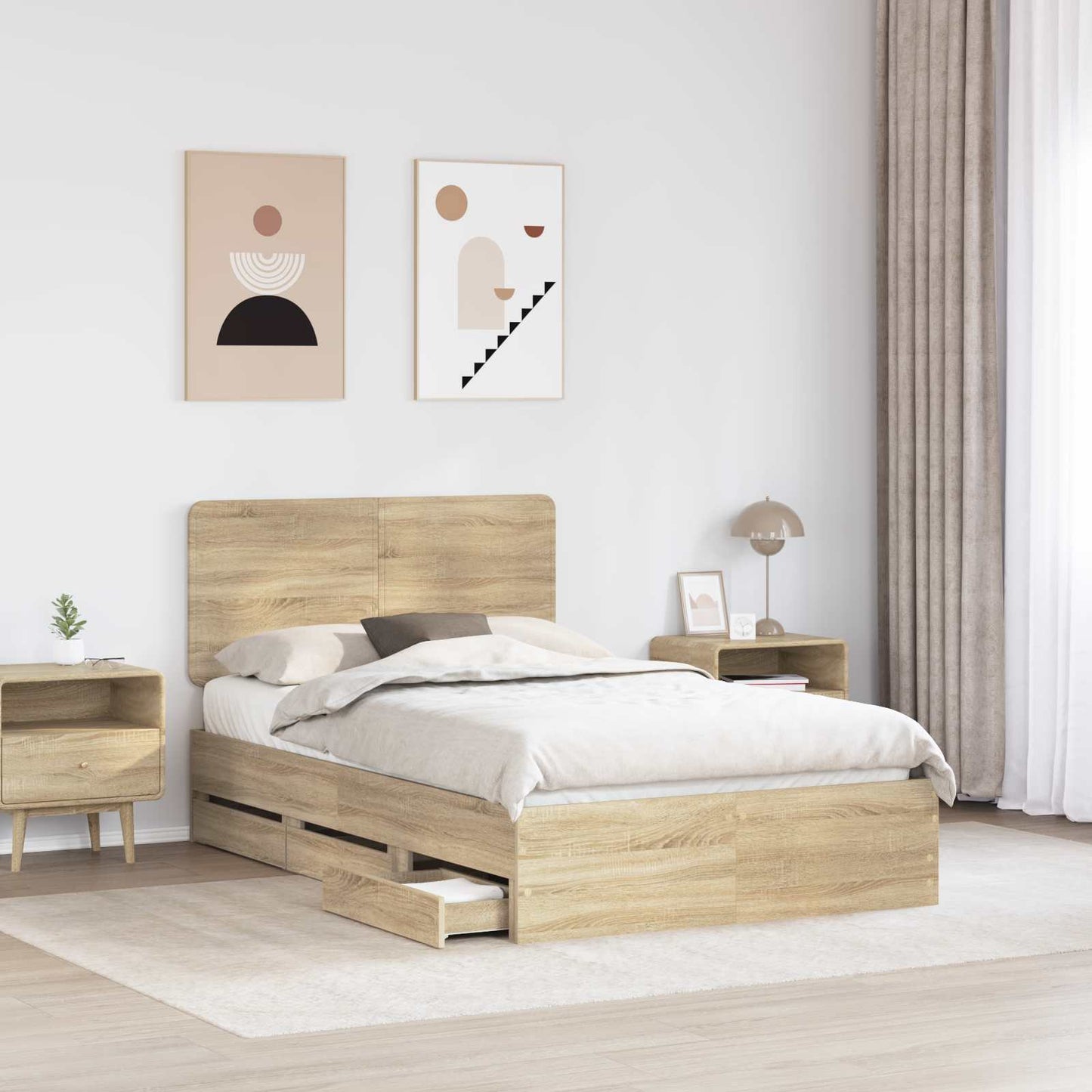 Bedframe met lade Sonoma Eiken 120 x 190 cm Ingenieurshout