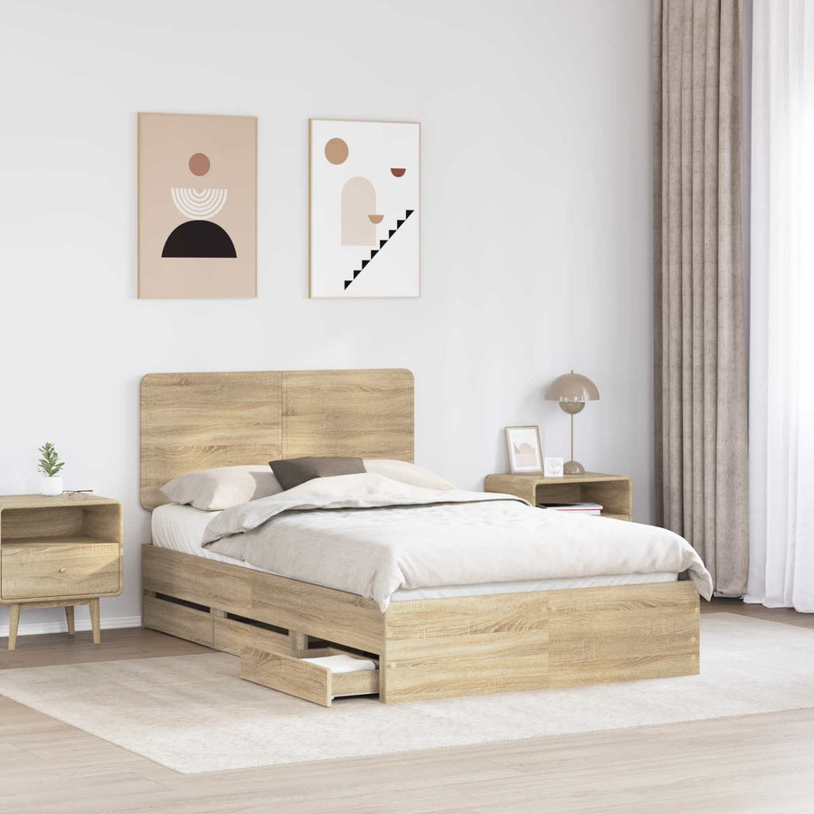 Bedframe met lade Sonoma Eiken 120 x 190 cm Ingenieurshout