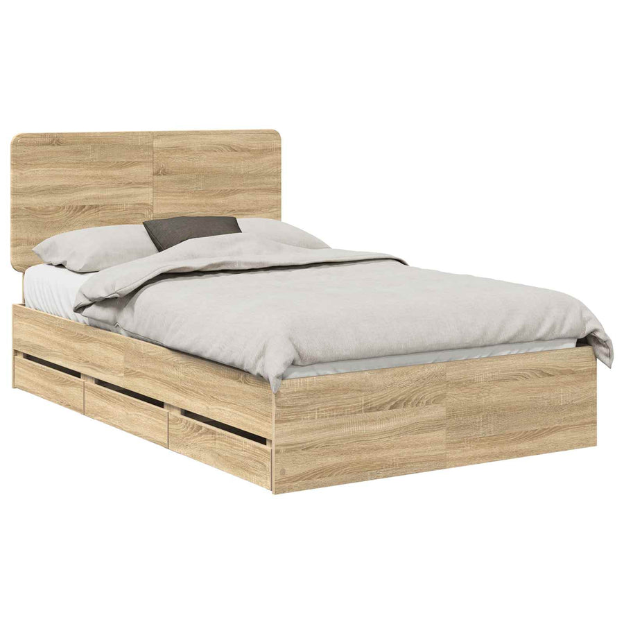 Bedframe met lade Sonoma Eiken 120 x 190 cm Ingenieurshout