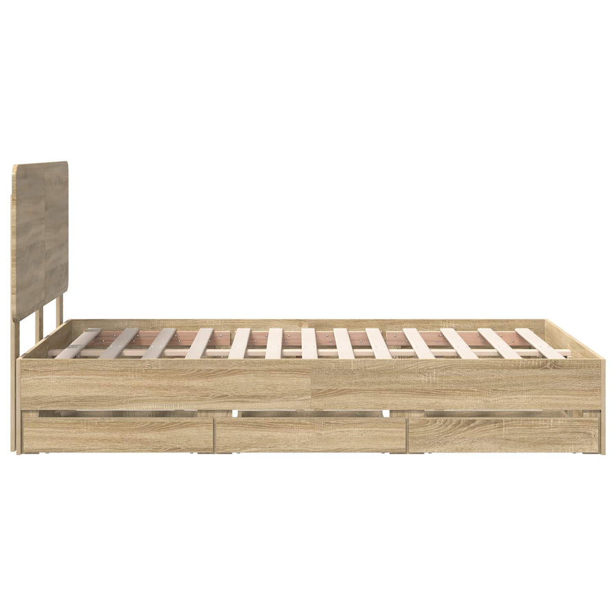 Bedframe met lade Sonoma Eiken 120 x 190 cm Ingenieurshout