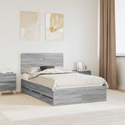 Bed Frame with Drawer Grey Sonoma 120 x 190 cm Engineered Wood