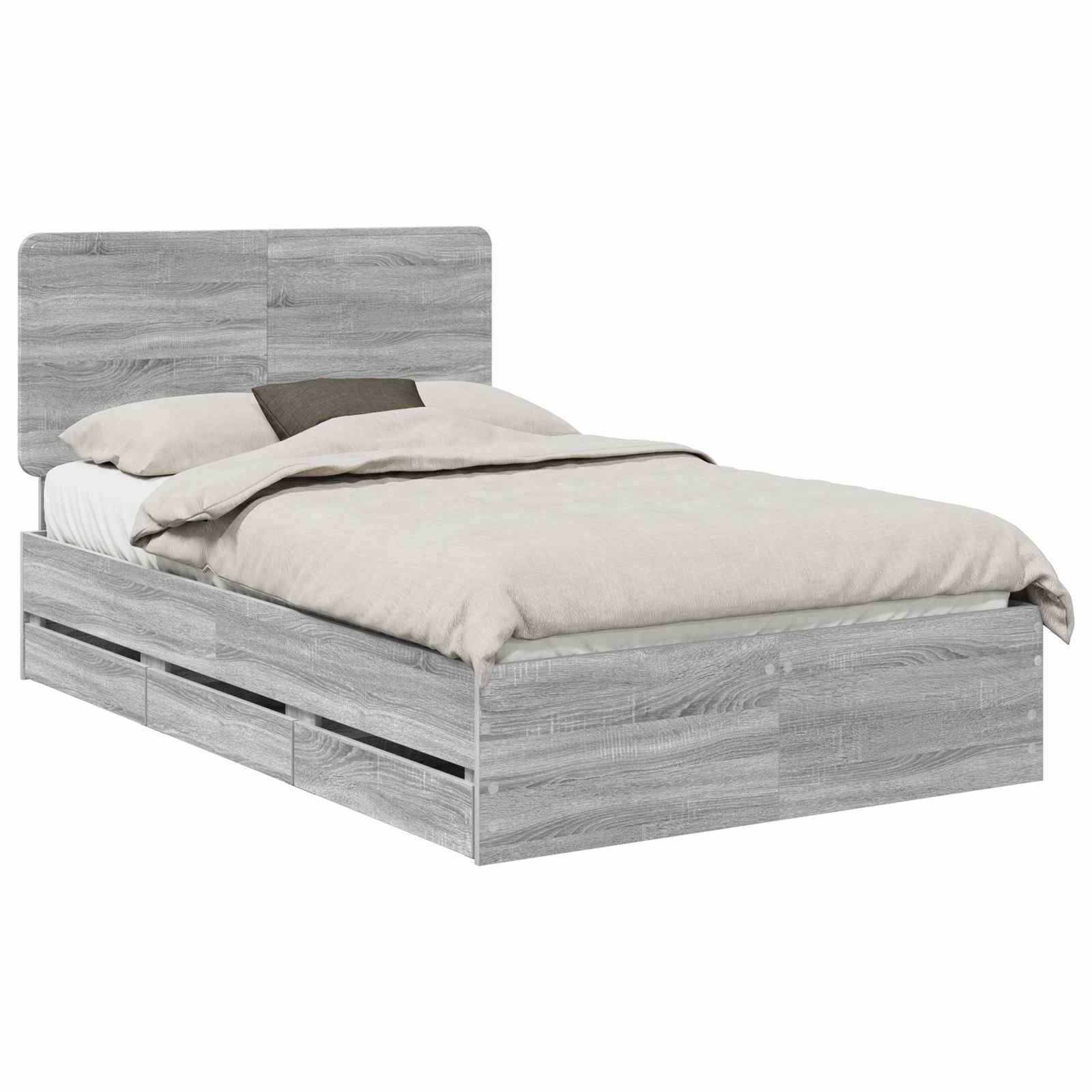 Bedframe met lade Grijs Sonoma 120 x 190 cm Ingenieurshout