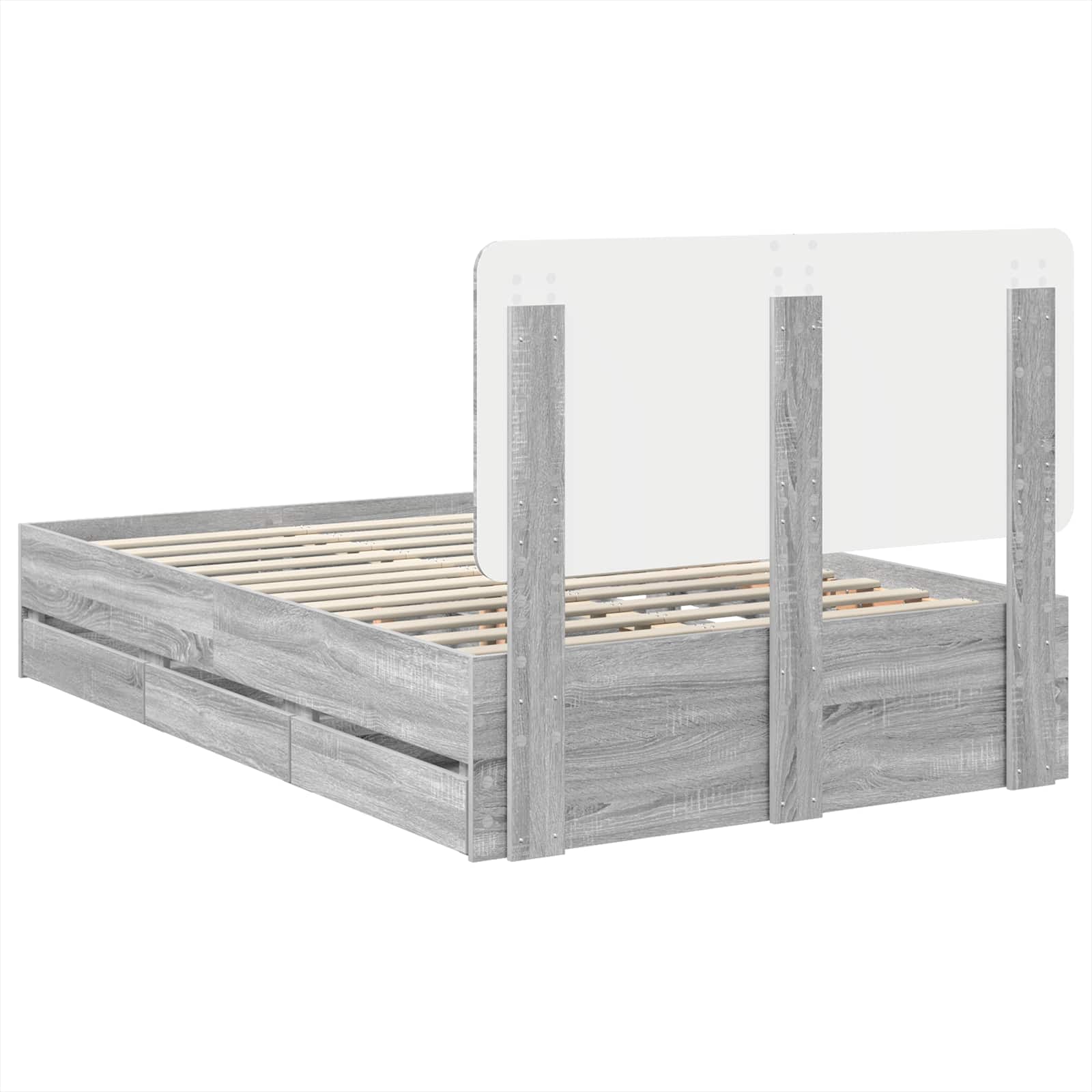 Bedframe met lade Grijs Sonoma 120 x 190 cm Ingenieurshout