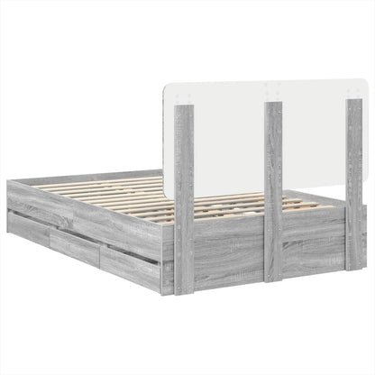 Bedframe met lade Grijs Sonoma 120 x 190 cm Ingenieurshout