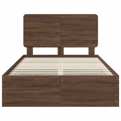Bedframe met lade Bruin Eiken 120 x 190 cm Ingenieurshout