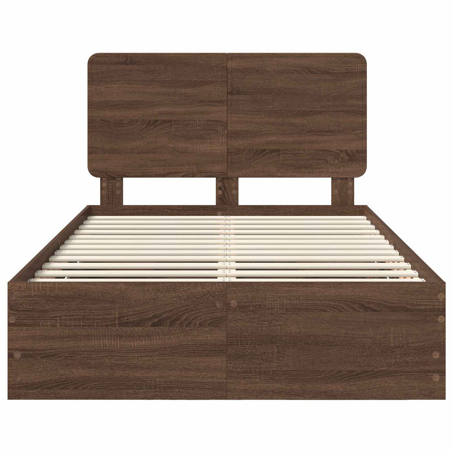 Bedframe met lade Bruin Eiken 120 x 190 cm Ingenieurshout