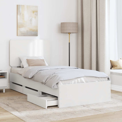 Bedframe met lade met opslag Wit 100 x 200 cm Ingenieurshout