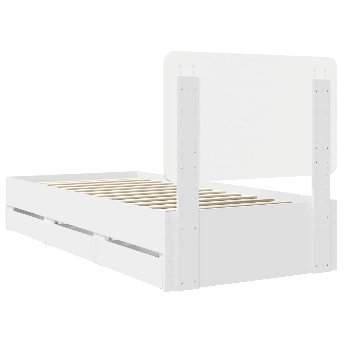 Bedframe met lade met opslag Wit 100 x 200 cm Ingenieurshout