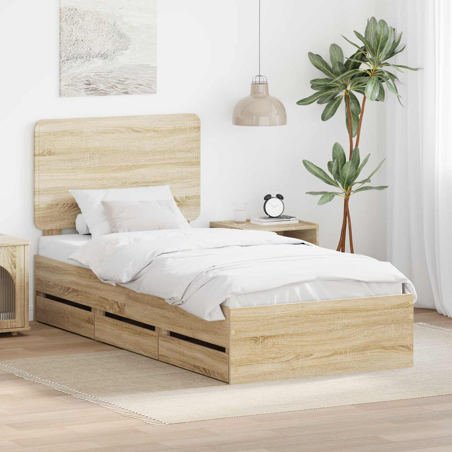 Bedframe met lade Sonoma Eiken 100 x 200 cm Ingenieurshout