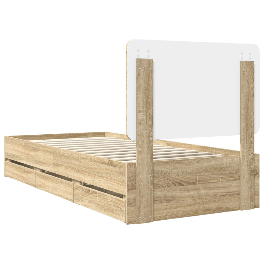 Bedframe met lade Sonoma Eiken 100 x 200 cm Ingenieurshout