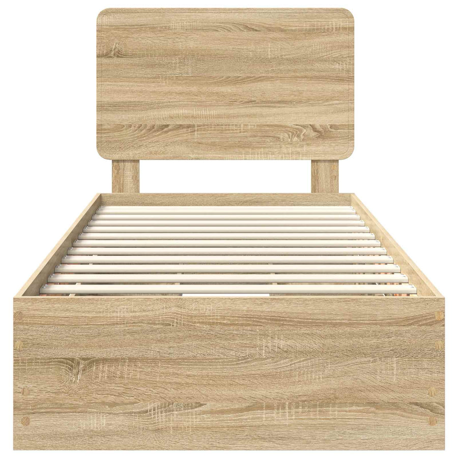 Bedframe met lade Sonoma Eiken 100 x 200 cm Ingenieurshout