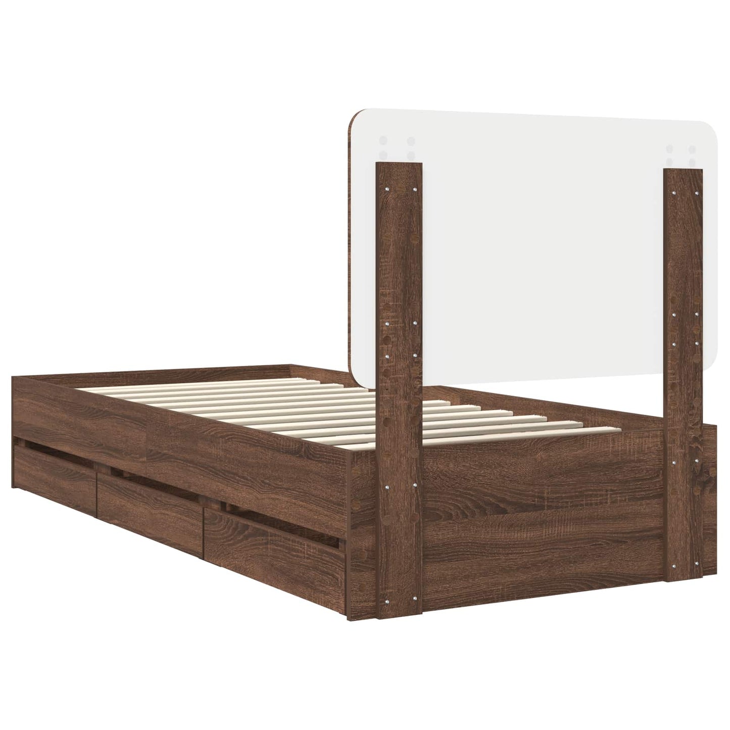 Bedframe met lade Bruin Eiken 100 x 200 cm Ingenieurshout