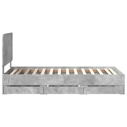 Bedframe met lade Beton Grijs 90 x 200 cm Ingenieurshout