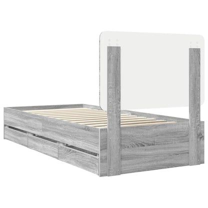 Bedframe met lade Grijs Sonoma 90 x 200 cm Ingenieurshout