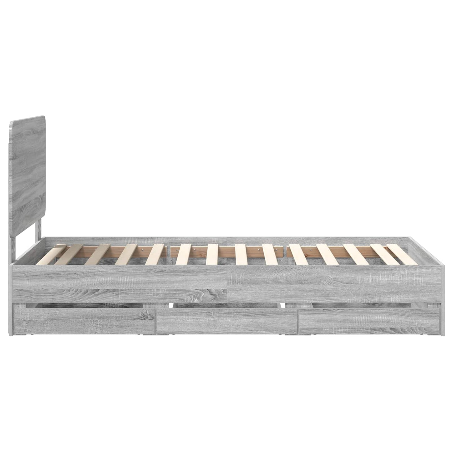 Bedframe met lade Grijs Sonoma 90 x 200 cm Ingenieurshout
