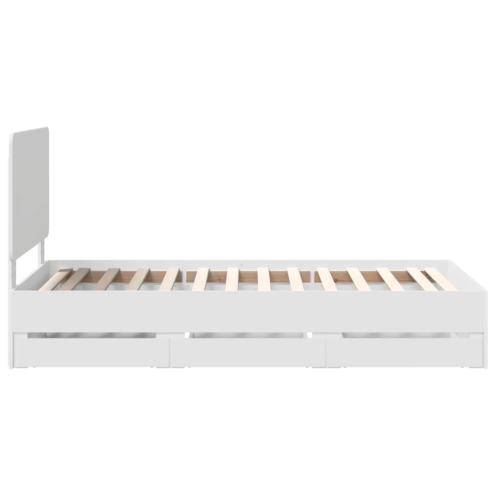 Bedframe met lade met hoofdeinde Wit 90 x 190 cm Ingenieurshout