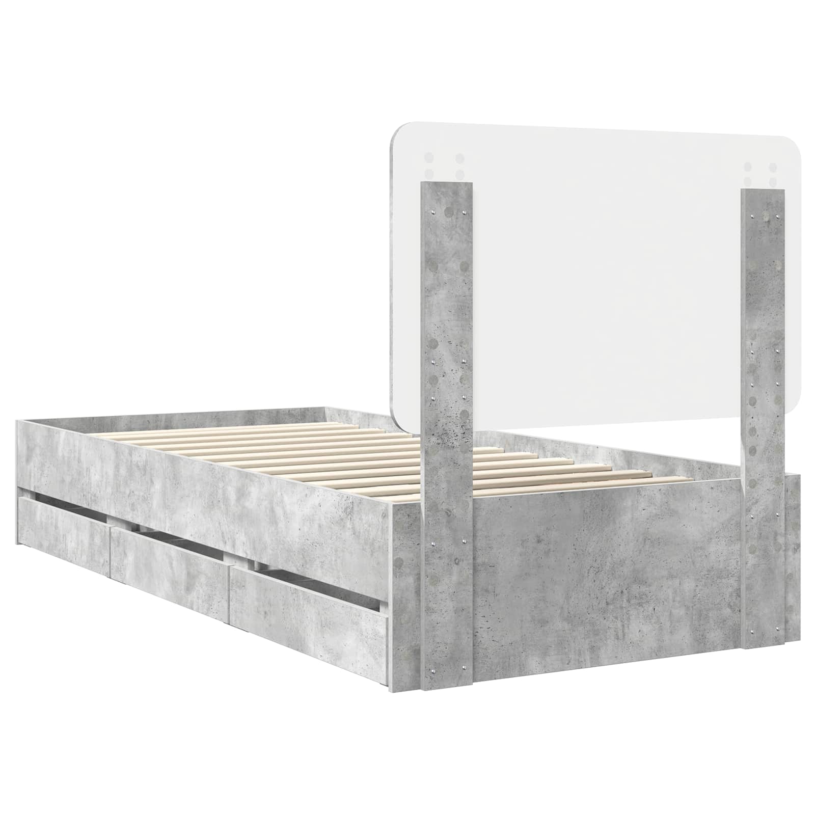 Bedframe met lade Beton Grijs 90 x 190 cm Ingenieurshout