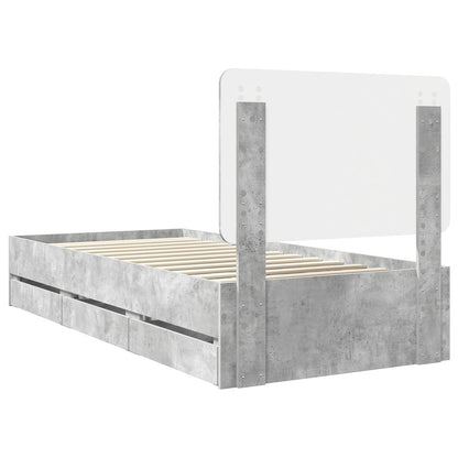 Bedframe met lade Beton Grijs 90 x 190 cm Ingenieurshout