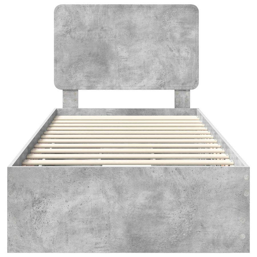 Bedframe met lade Beton Grijs 75 x 190 cm Ingenieurshout