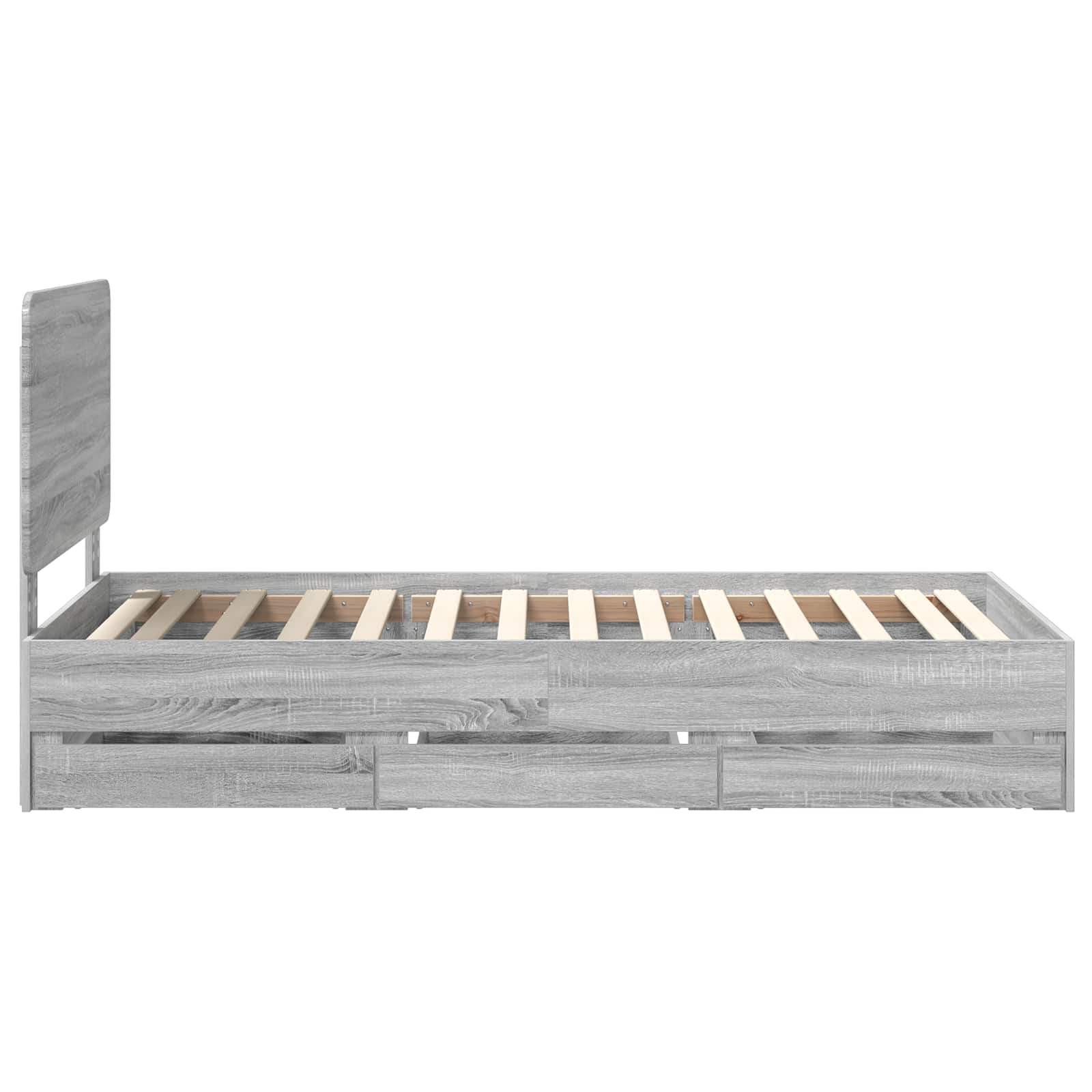 Bedframe met lade Grijs Sonoma 75 x 190 cm Ingenieurshout