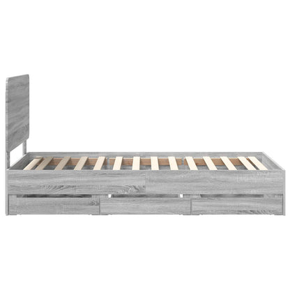Bedframe met lade Grijs Sonoma 75 x 190 cm Ingenieurshout