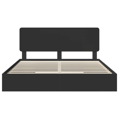 Bedframe met lade met opslag Zwart 200 x 200 cm Bewerkt hout