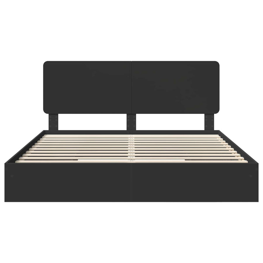 Bedframe met lade met opslag Zwart 200 x 200 cm Bewerkt hout