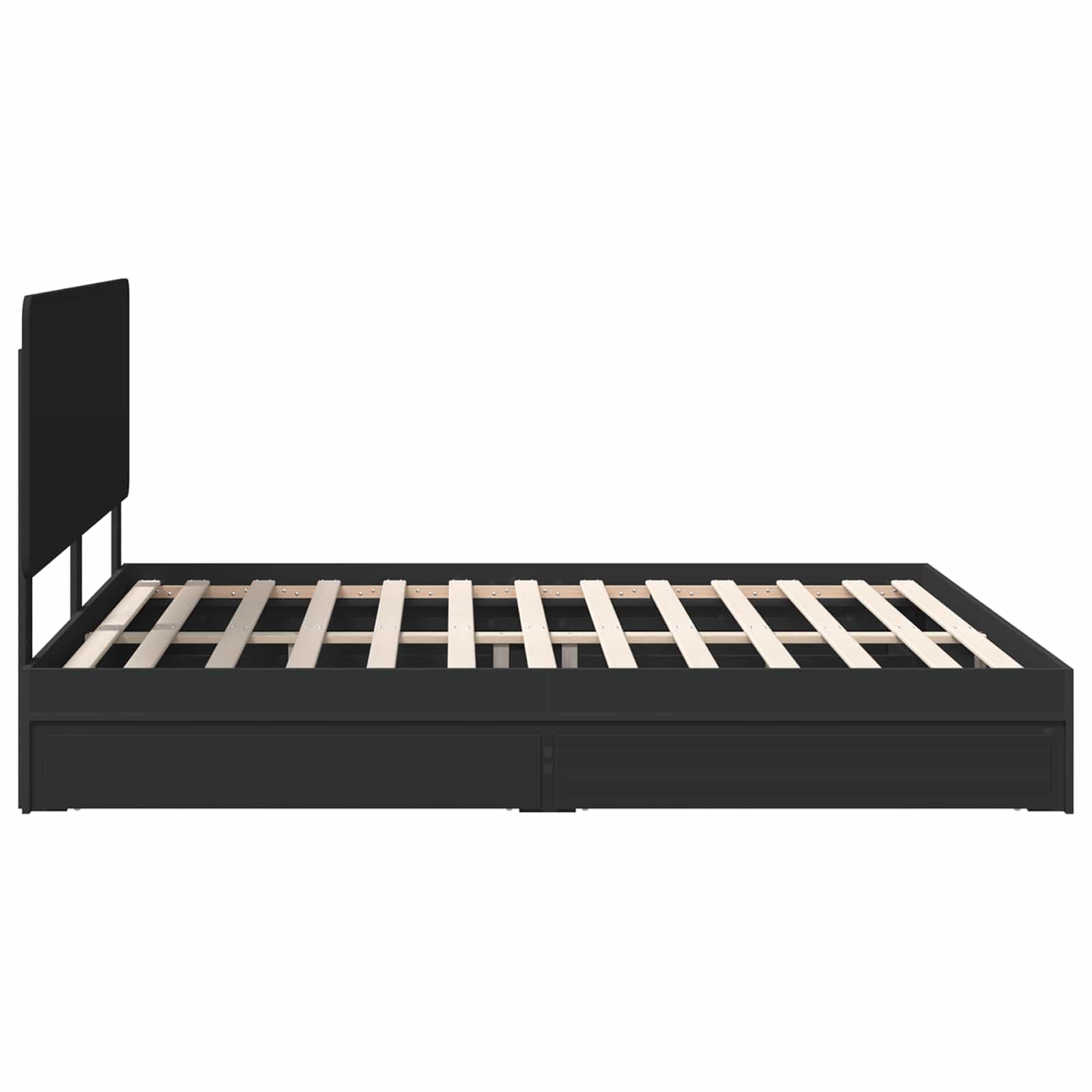 Bedframe met lade met opslag Zwart 200 x 200 cm Bewerkt hout