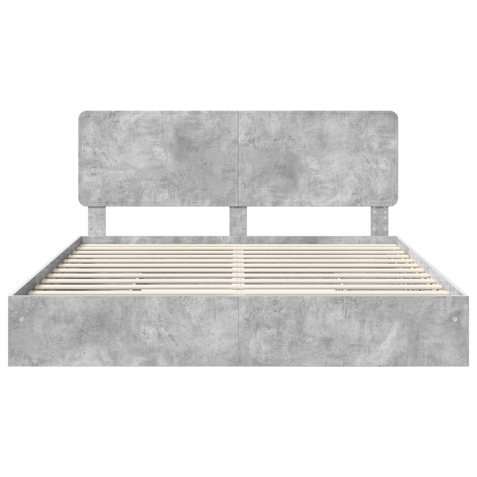 Bedframe met lade Beton Grijs 200 x 200 cm Bewerkt hout