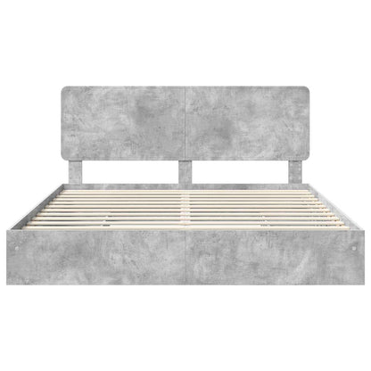 Bedframe met lade Beton Grijs 200 x 200 cm Bewerkt hout