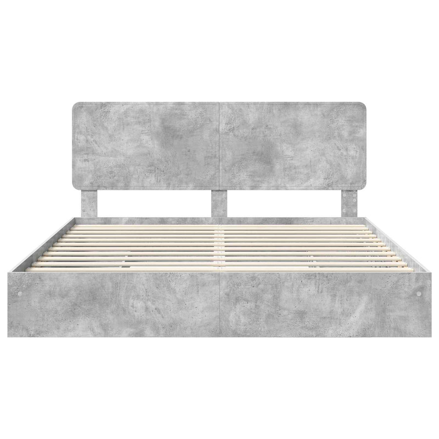 Bedframe met lade Beton Grijs 200 x 200 cm Bewerkt hout