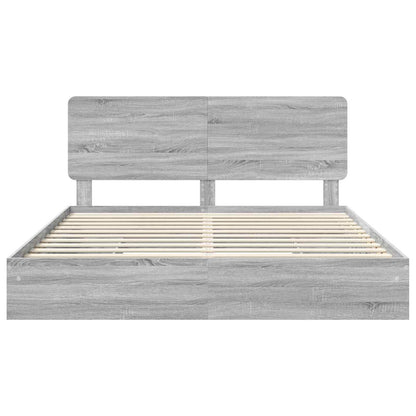 Bedframe met lade Grijs Sonoma 200 x 200 cm Bewerkt hout