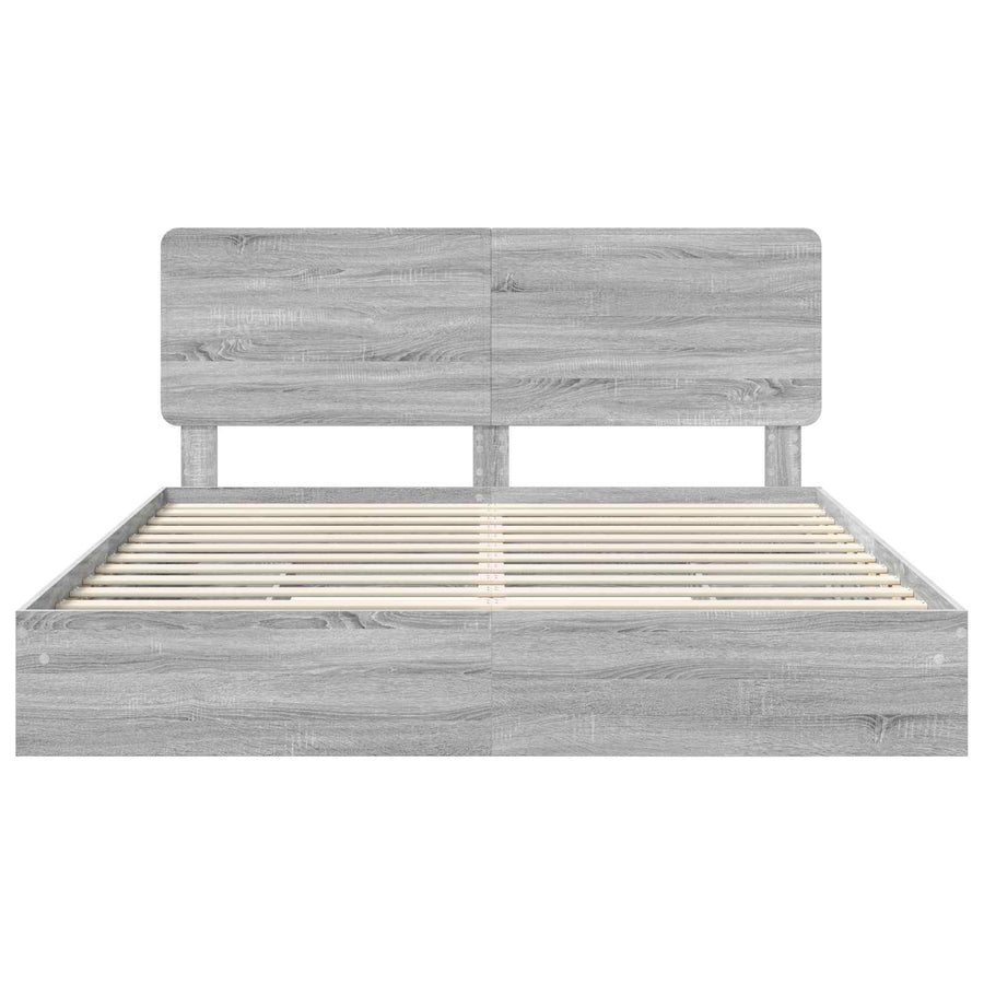 Bedframe met lade Grijs Sonoma 200 x 200 cm Bewerkt hout