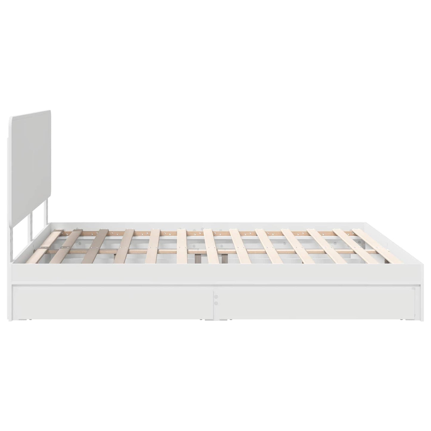 Opslag bed met hoofdeinde Wit 180 x 200 cm Bewerkt hout