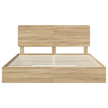Opslag bed met lade Sonoma Eiken 180 x 200 cm Bewerkt hout