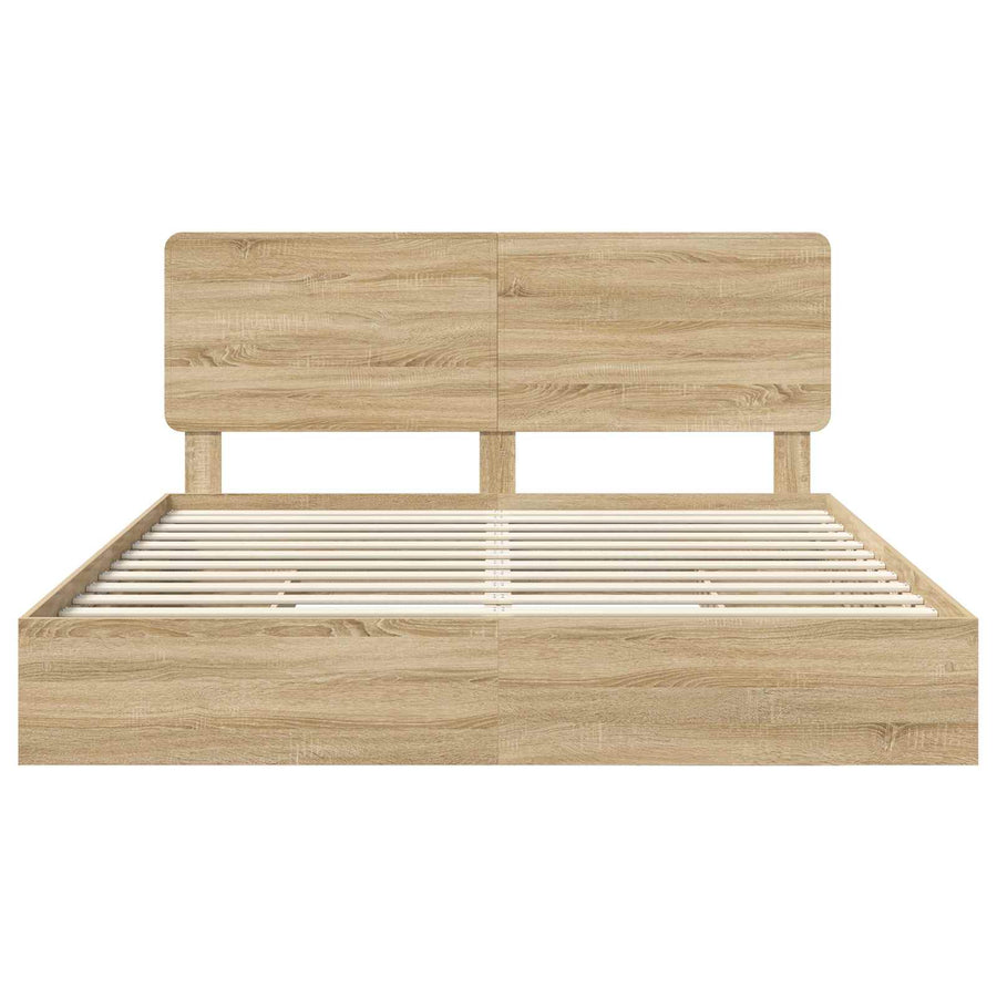 Opslag bed met lade Sonoma Eiken 180 x 200 cm Bewerkt hout