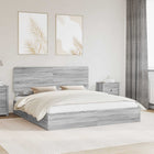 Bed met lade 180x200 cm grijs Sonoma bewerkt hout