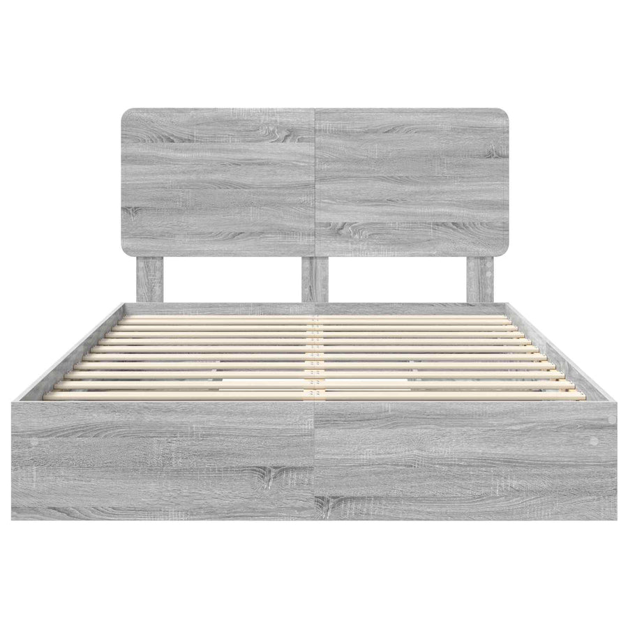 Bedframe met lade Grijs Sonoma 160 x 200 cm Bewerkt hout