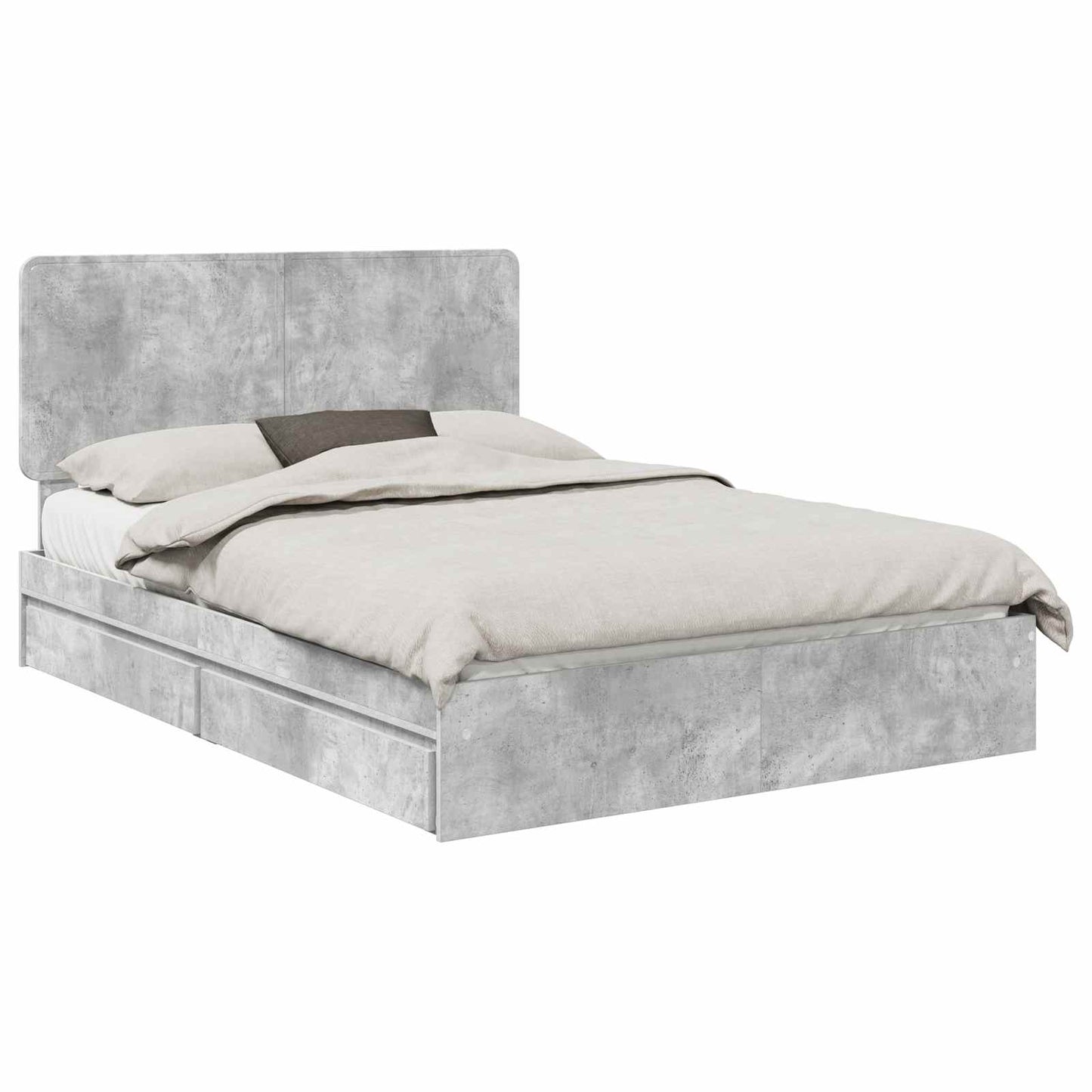 Bedframe met lade Beton Grijs 150 x 200 cm Bewerkt hout