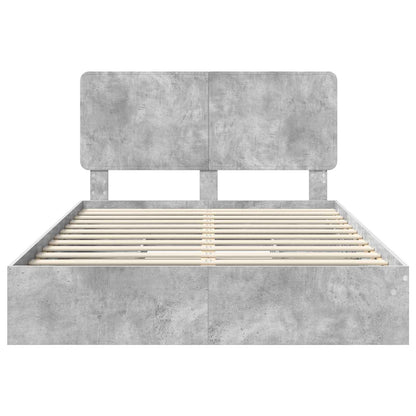 Bedframe met lade Beton Grijs 150 x 200 cm Bewerkt hout