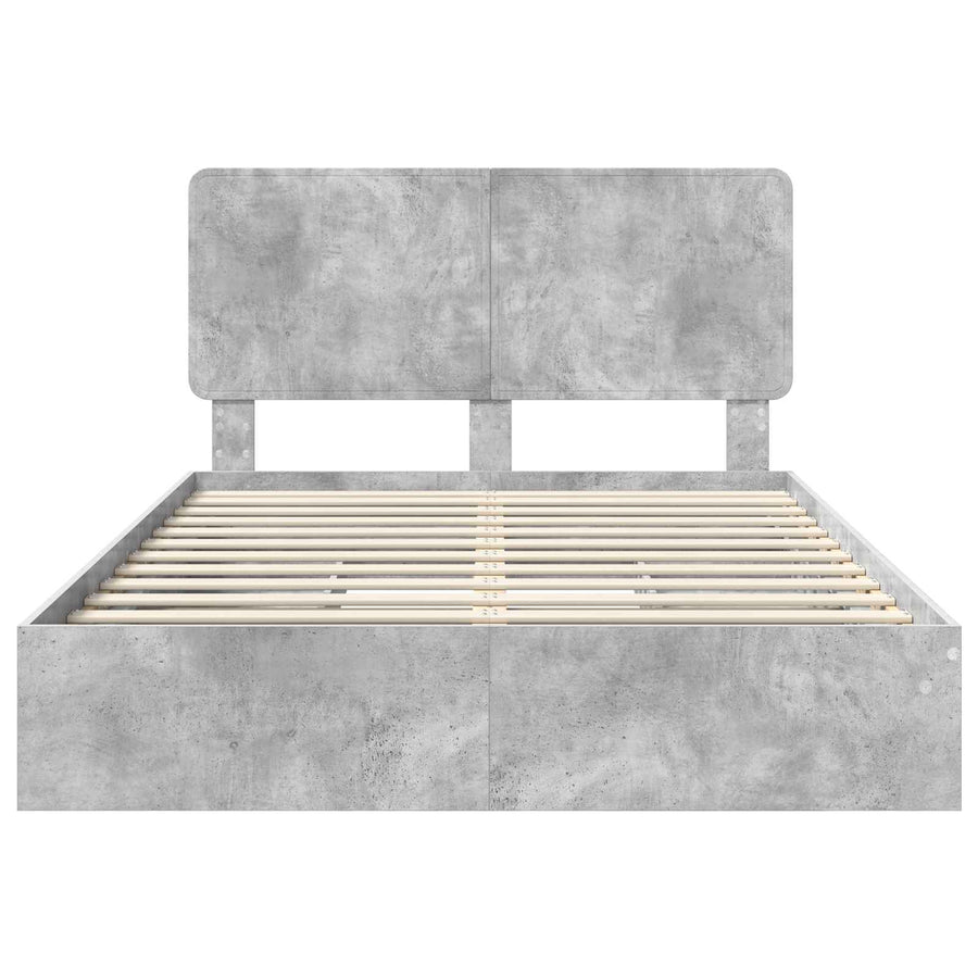 Bedframe met lade Beton Grijs 150 x 200 cm Bewerkt hout