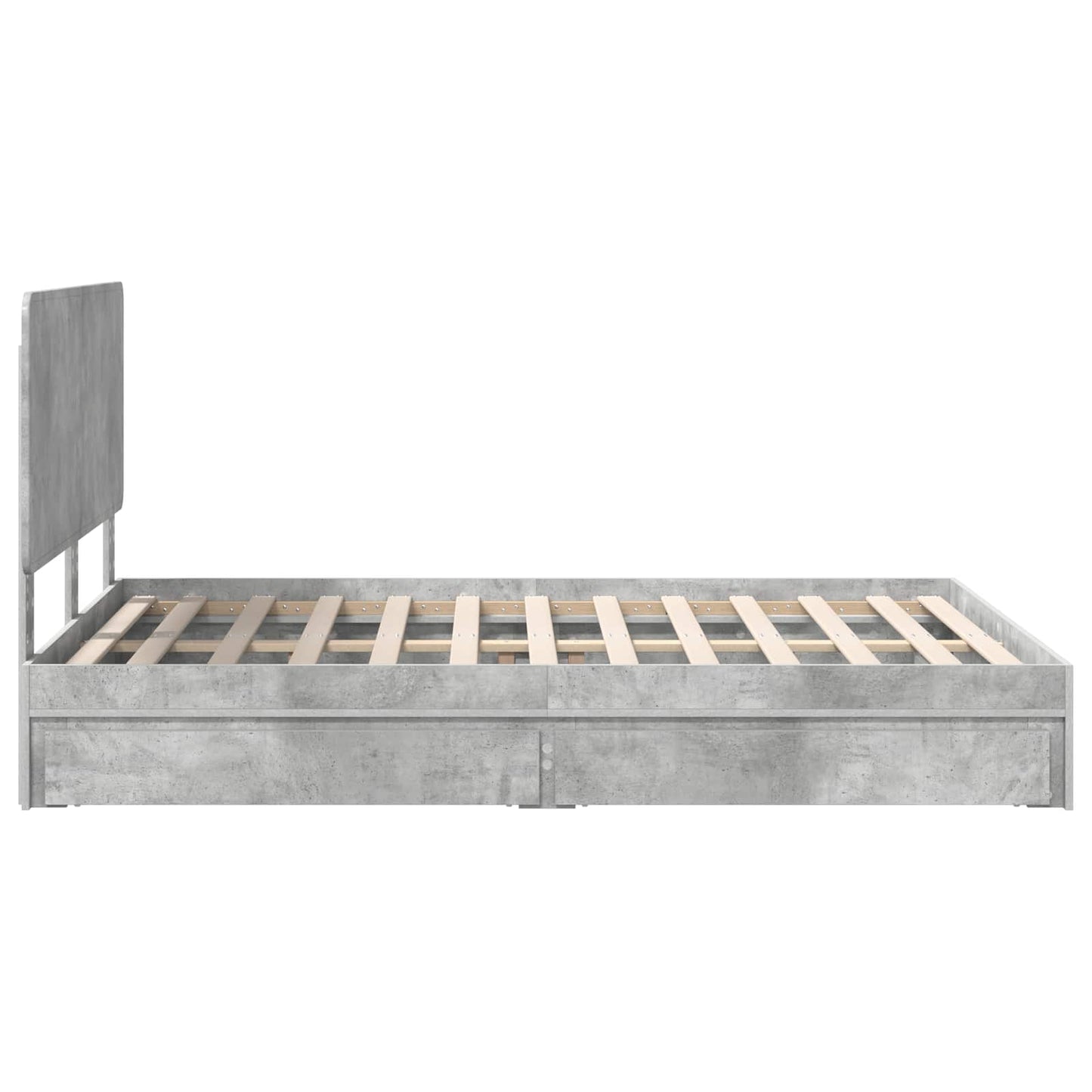 Bedframe met lade Beton Grijs 150 x 200 cm Bewerkt hout
