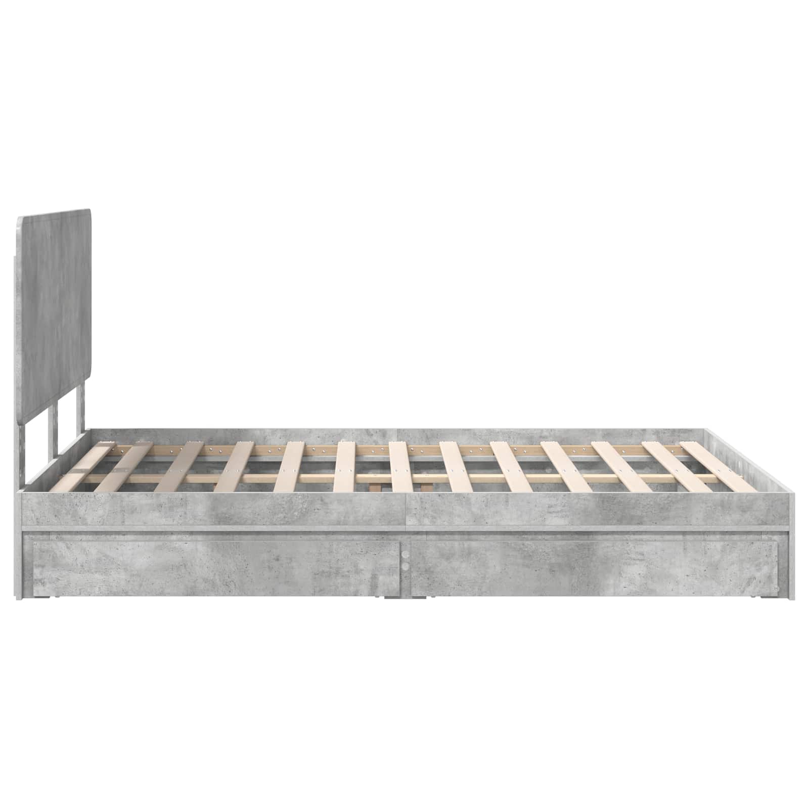 Bedframe met lade Beton Grijs 150 x 200 cm Bewerkt hout
