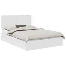 Opslag bed met hoofdeinde Wit 140 x 200 cm Bewerkt hout