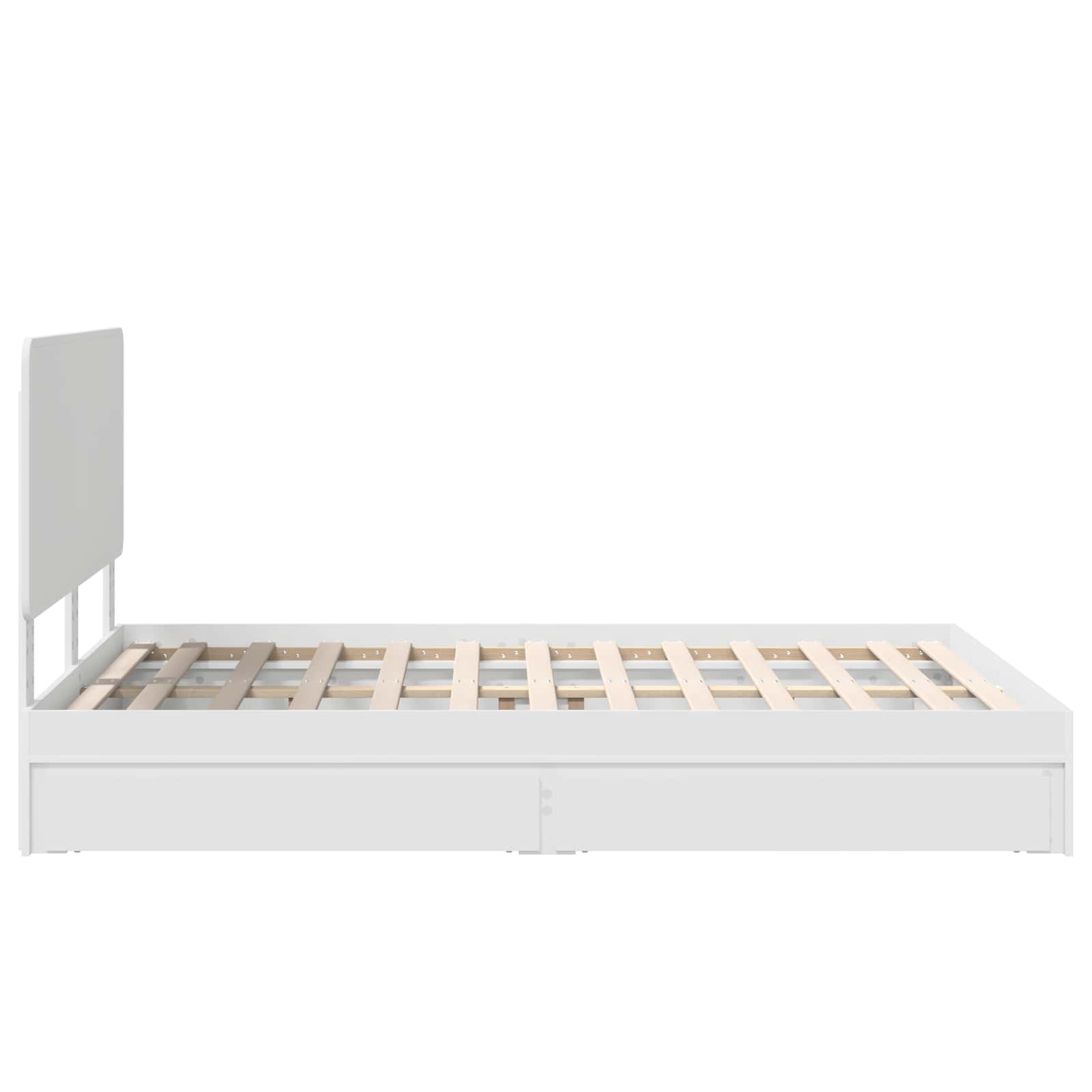 Opslag bed met hoofdeinde Wit 140 x 200 cm Bewerkt hout
