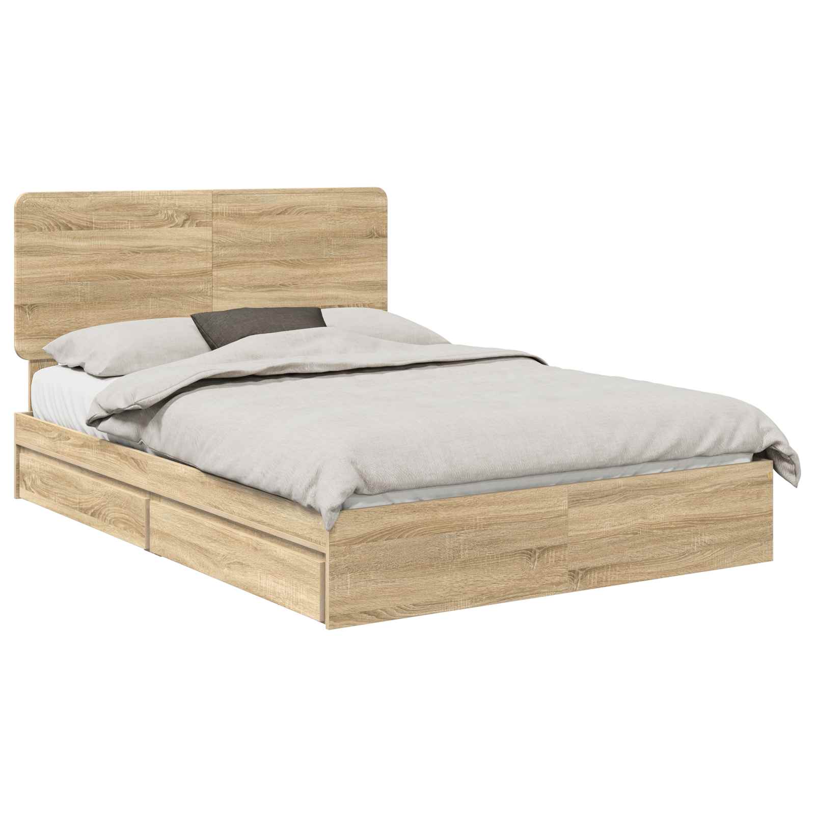 Opslag bed met lade Sonoma Eiken 140 x 200 cm Bewerkt hout