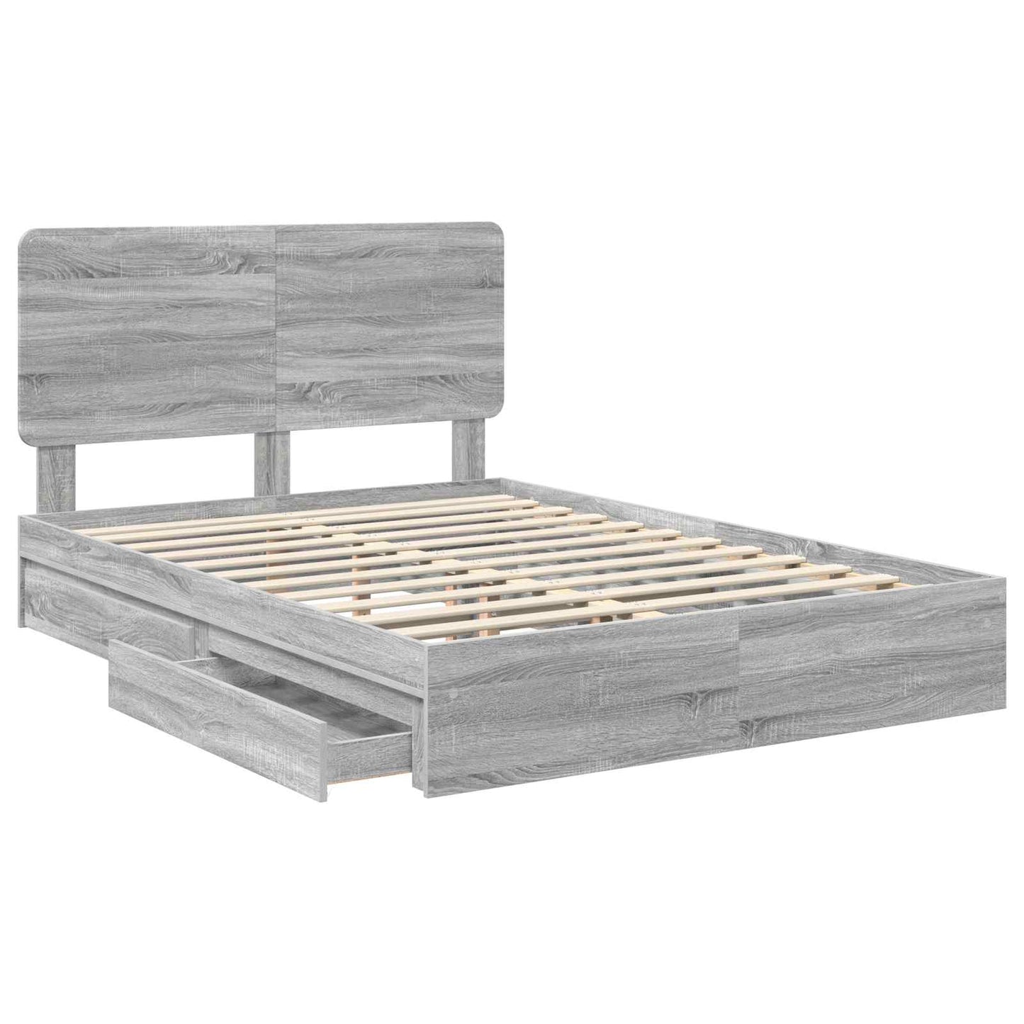 Bedframe met lade Grijs Sonoma 140 x 200 cm Bewerkt hout