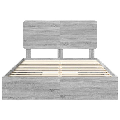 Bedframe met lade Grijs Sonoma 140 x 200 cm Bewerkt hout