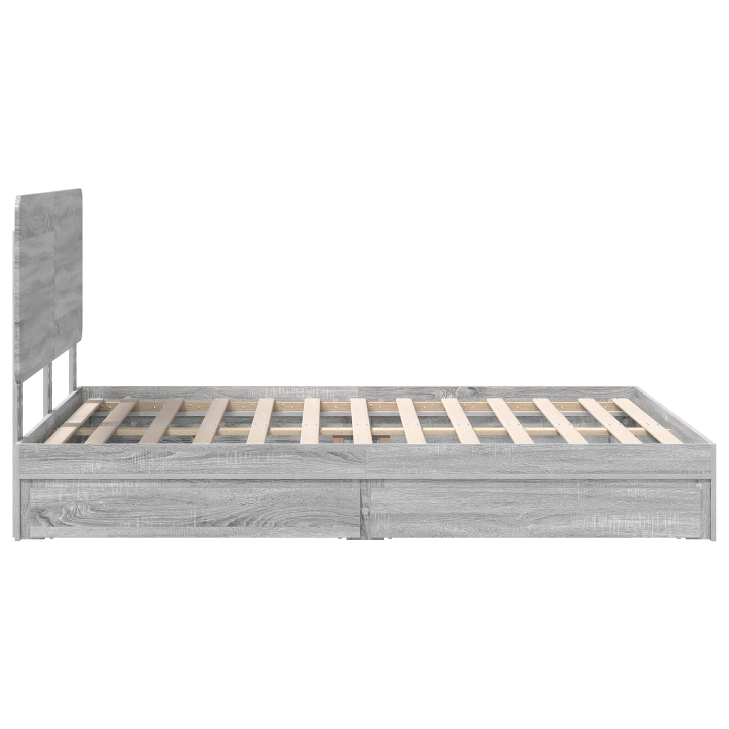 Bedframe met lade Grijs Sonoma 140 x 200 cm Bewerkt hout