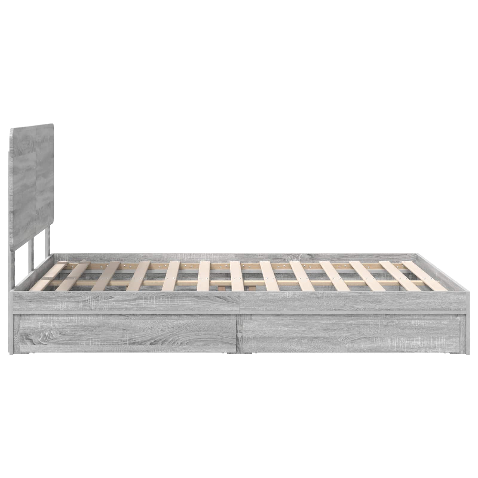 Bedframe met lade Grijs Sonoma 140 x 200 cm Bewerkt hout